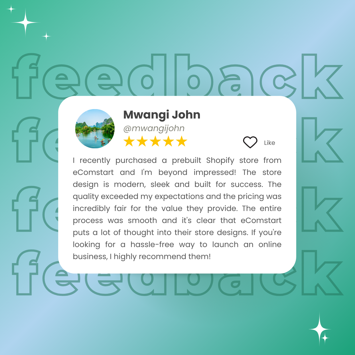 eComStart Prebuilt Store Customer Feedback