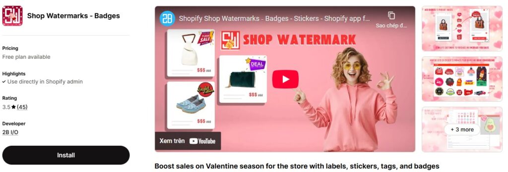 Shopify image watermark apps