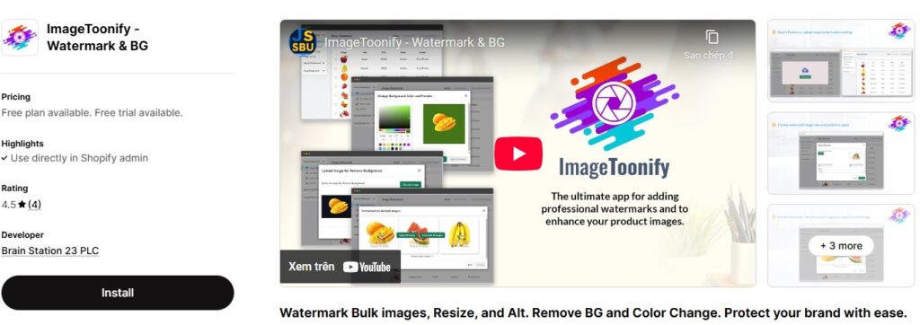 Shopify image watermark apps