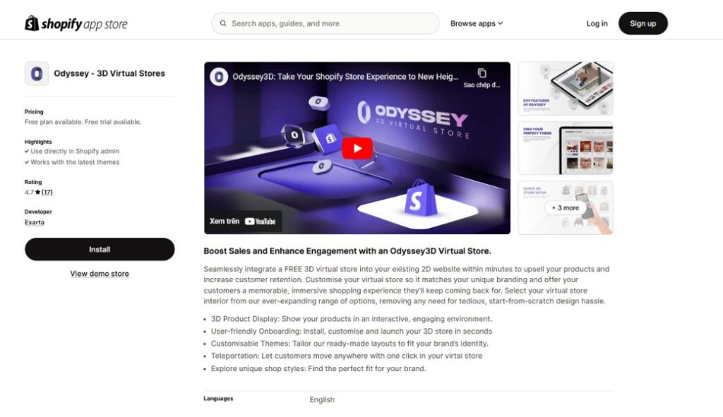 shopify 3d product image apps odyssey