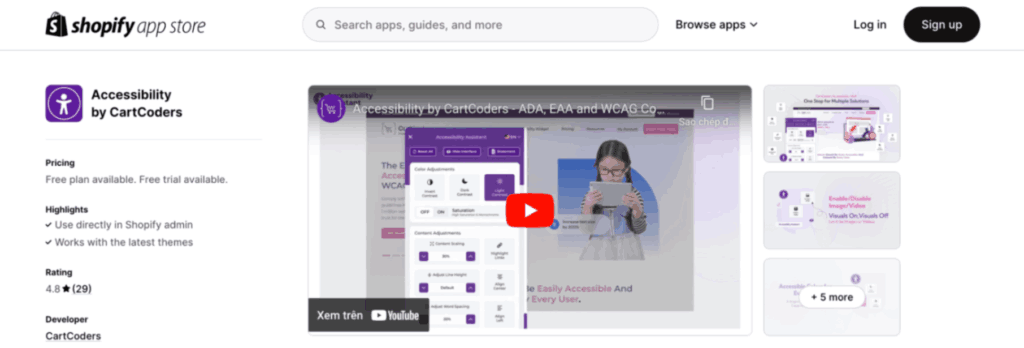 shopify accessibility apps