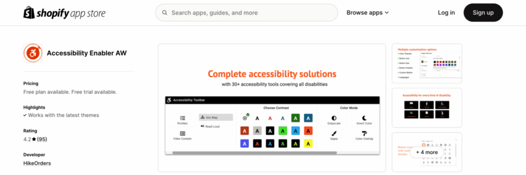 shopify accessibility apps