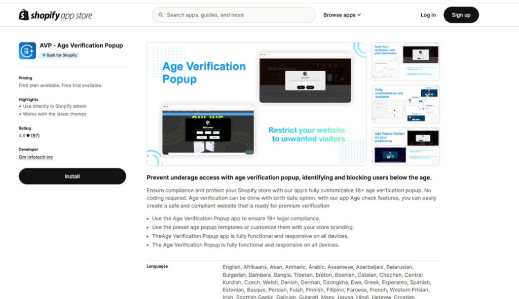 shopify age verification apps avp