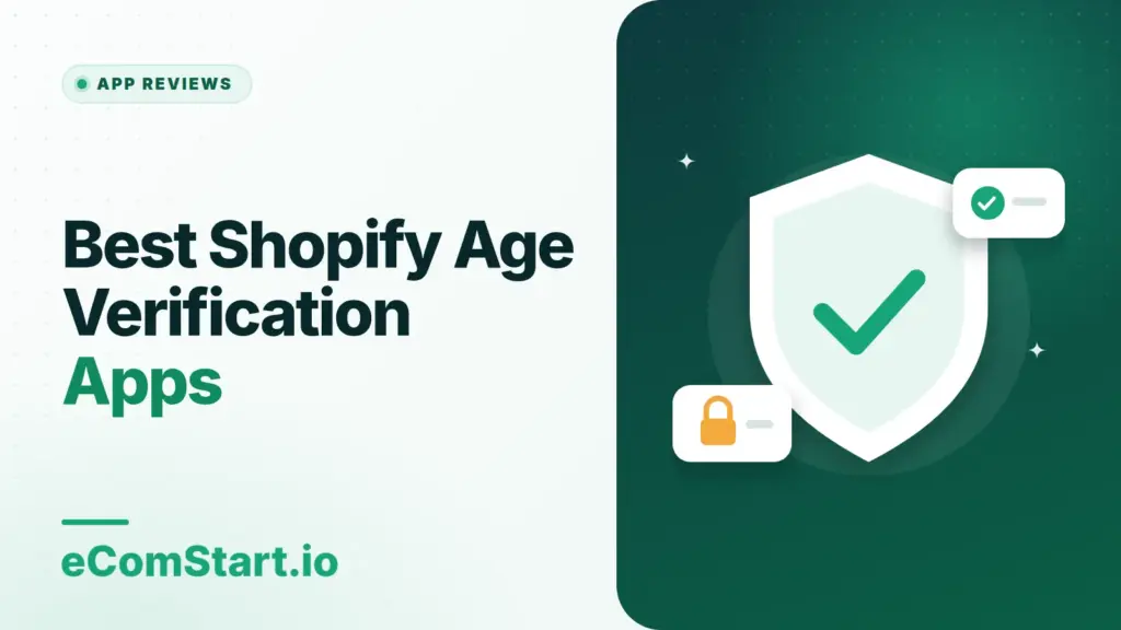 Best Shopify Age Verification Apps. Cover image showing a shield with a check mark.