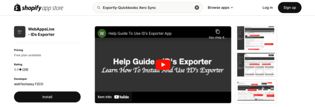 shopify export products