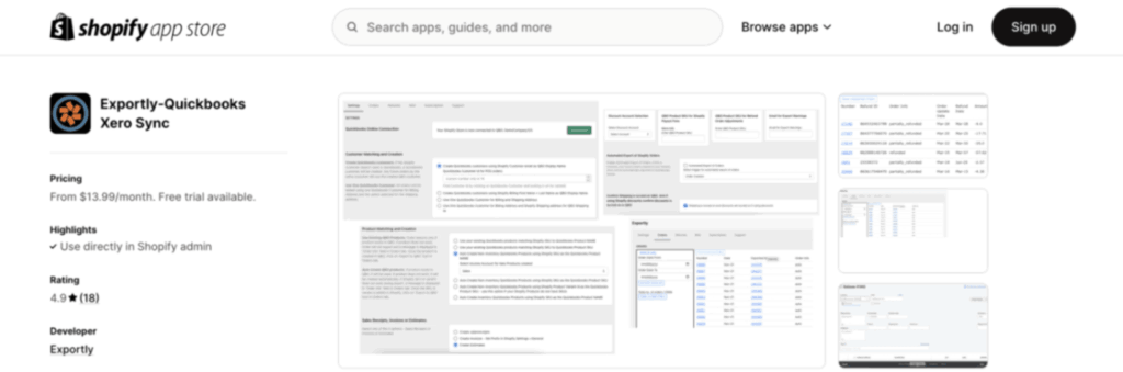 shopify export products