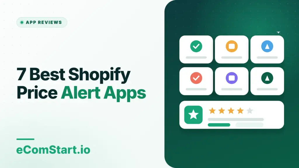 7 Best Shopify Price Alert Apps. Cover image showing a grid of app icons with a star rating.