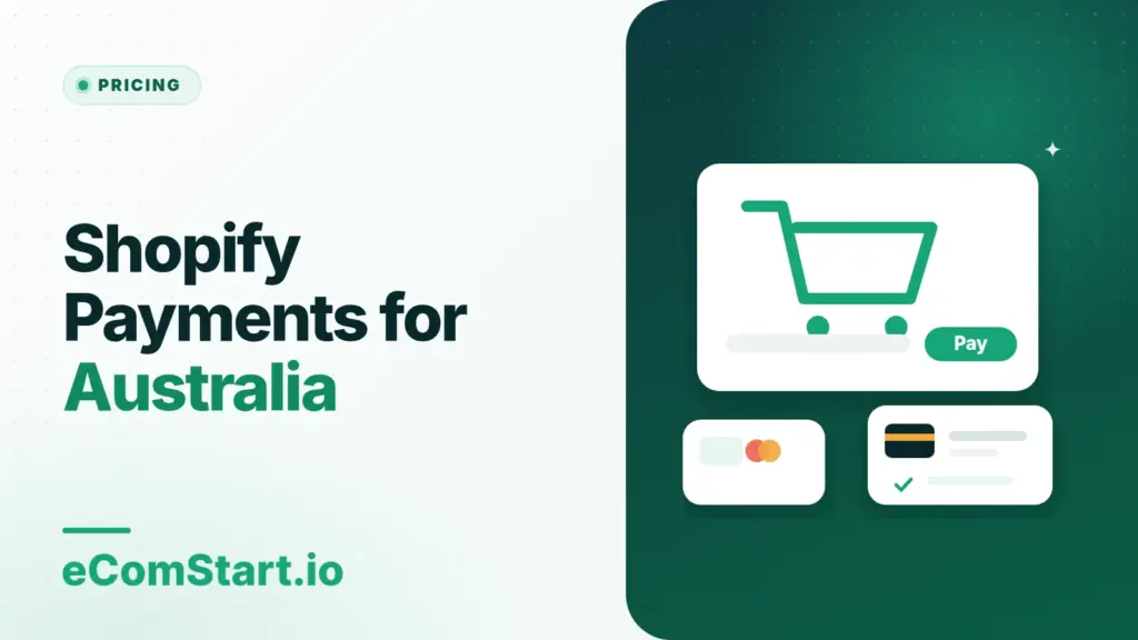 Shopify Payments for Australia. Cover image showing a shopping cart with payment cards.