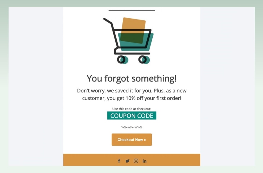 Abandoned cart email