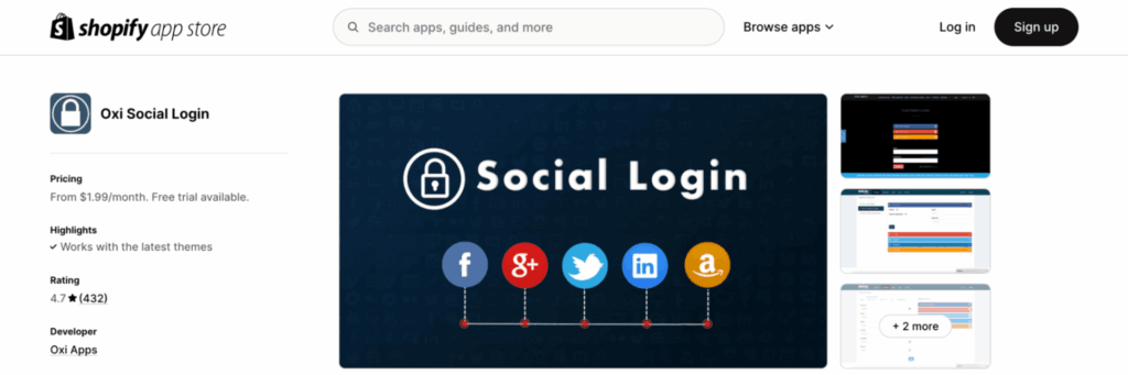 best shopify apps for social login