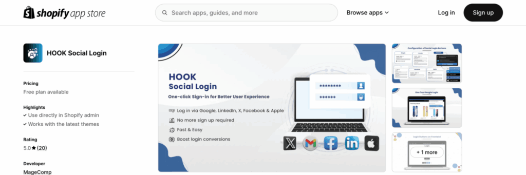 best shopify apps for social login