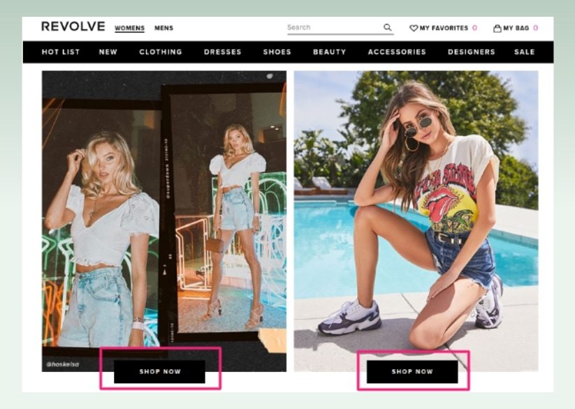 Call to action for online store