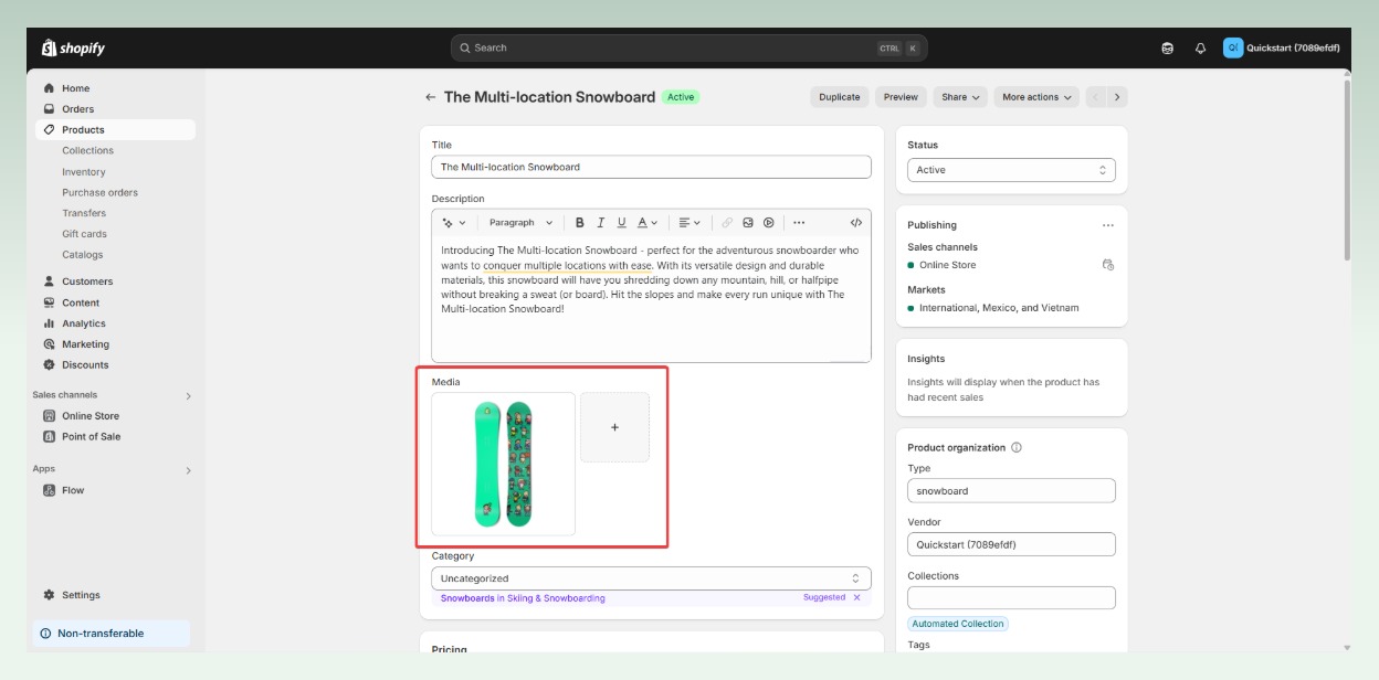 How to add products to Shopify manually method 1  step 2 - Add media