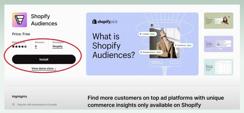 Step 1: Install the Shopify Audience App