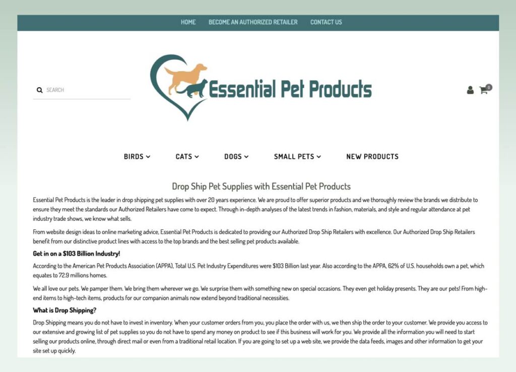 best pet dropshipping USA - Essential Pet Products