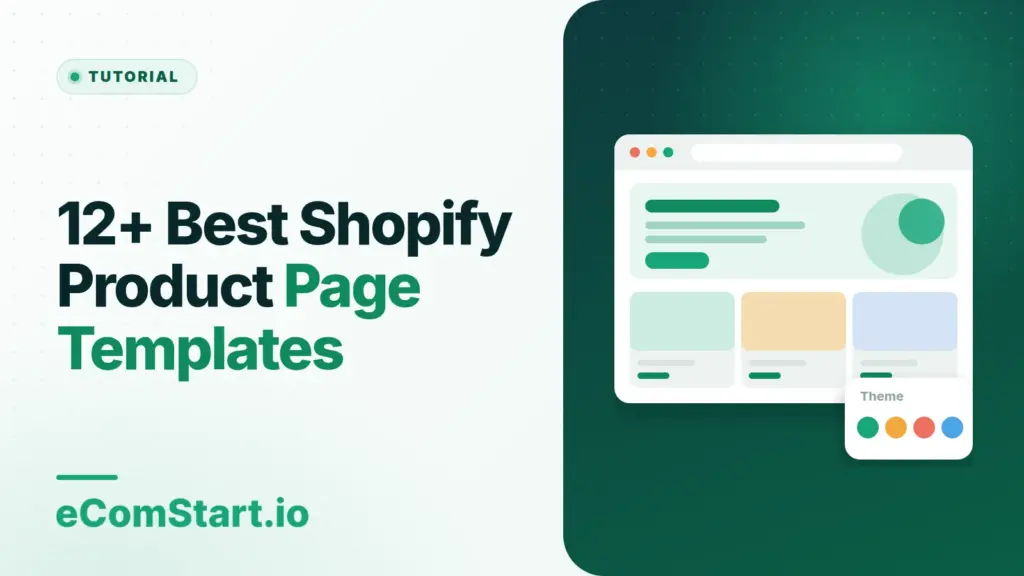 12+ Best Shopify Product Page Templates. Cover image showing a browser window with a store page layout.