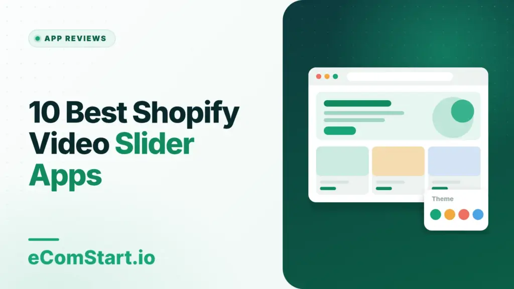 10 Best Shopify Video Slider Apps. Cover image showing a browser window with a store page layout.