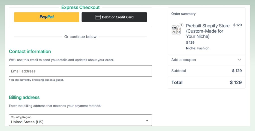 prebuilt-shopify-store-checkout