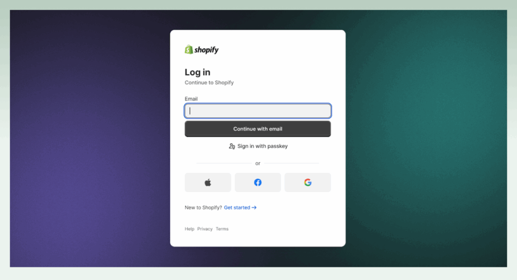 shopify-log-in