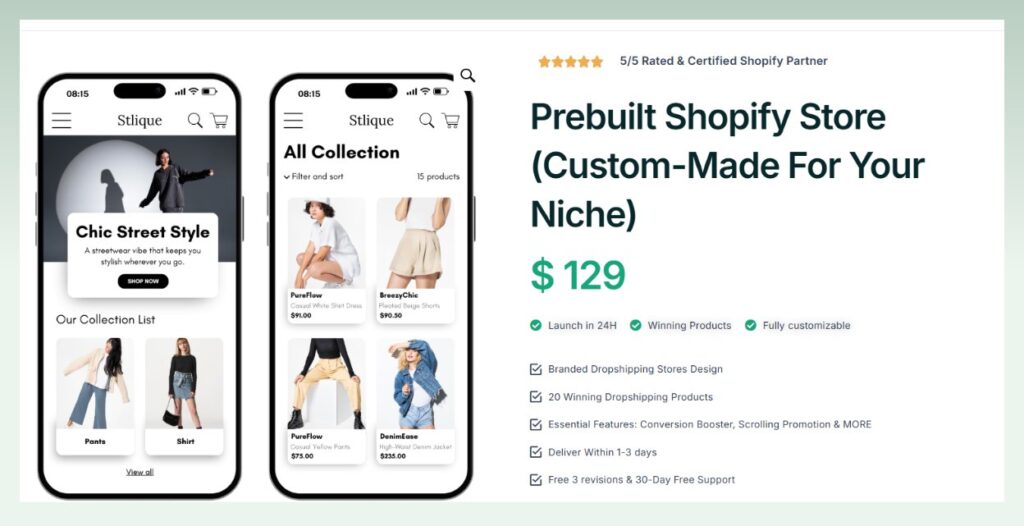 buy prebuilt Shopify store