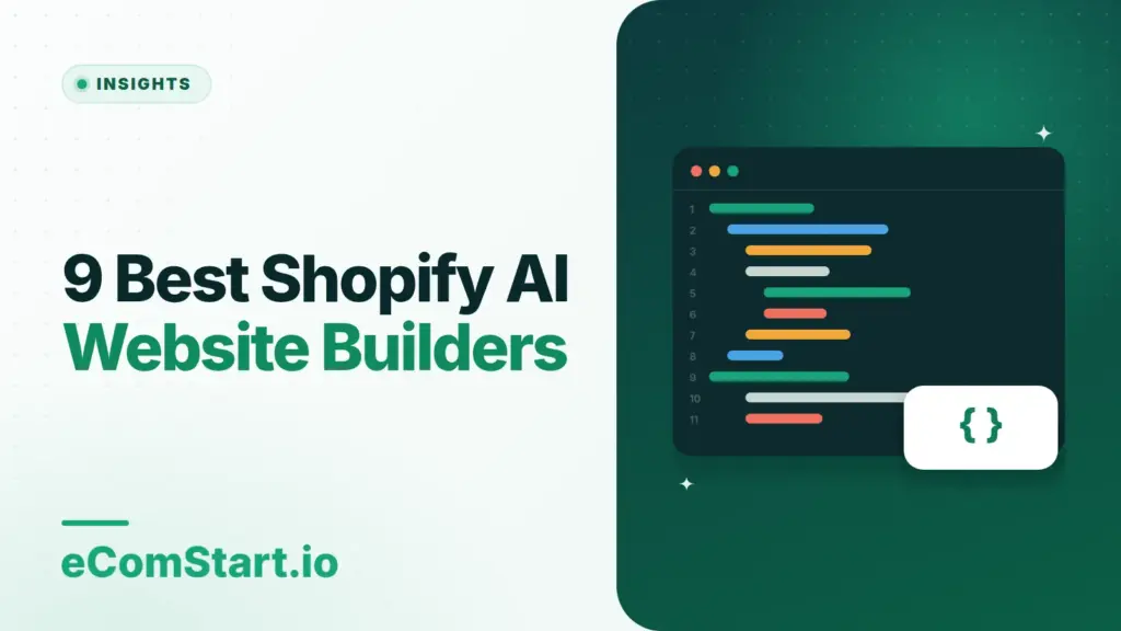 9 Best Shopify AI Website Builders. Cover image showing a code editor window.