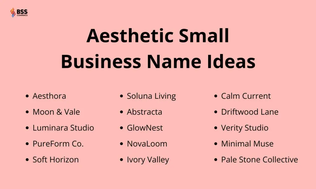 aesthetic small business name ideas