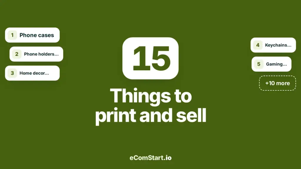 Things to print and sell - list cover