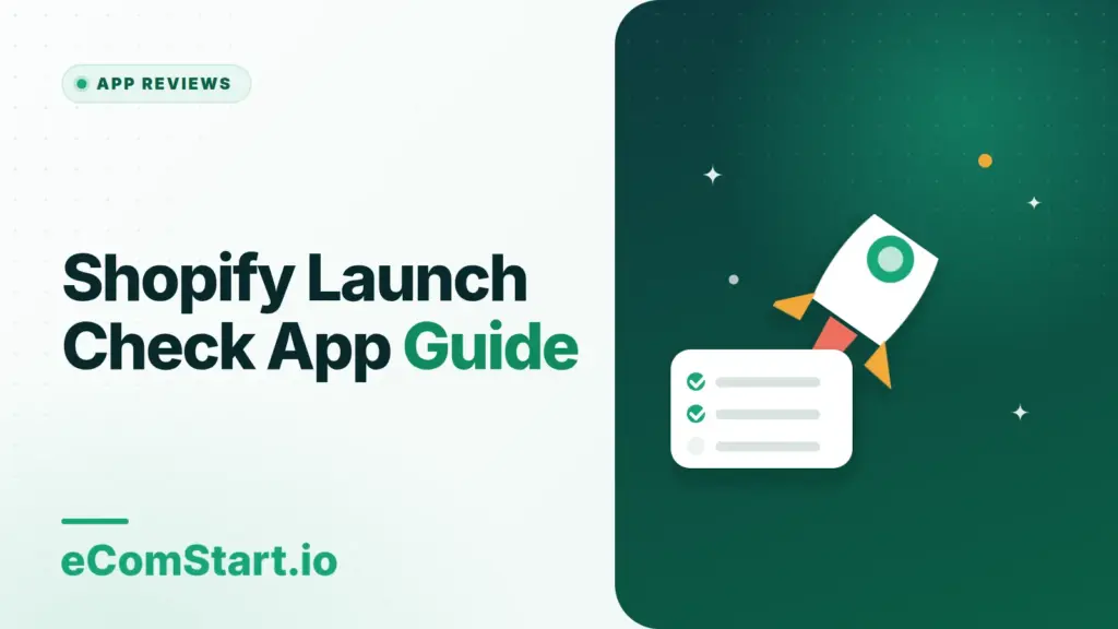 Shopify Launch Check App Guide. Cover image showing a rocket launching above a checklist.