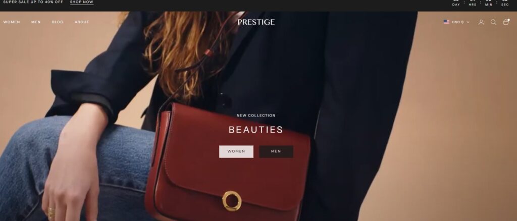 Prestige Shopify Theme preset - Prestige