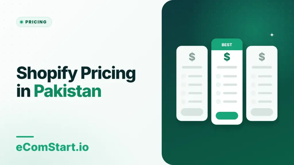 Shopify Pricing in Pakistan. Cover image showing three pricing plan cards.