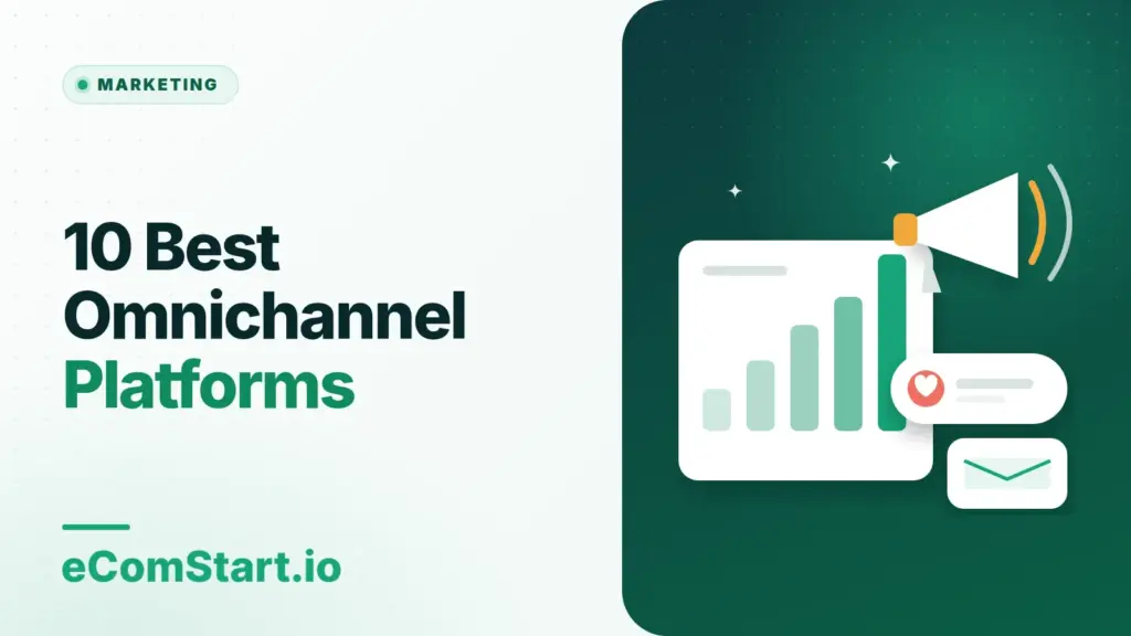 10 Best Omnichannel Platforms. Cover image showing a megaphone and a growing bar chart.