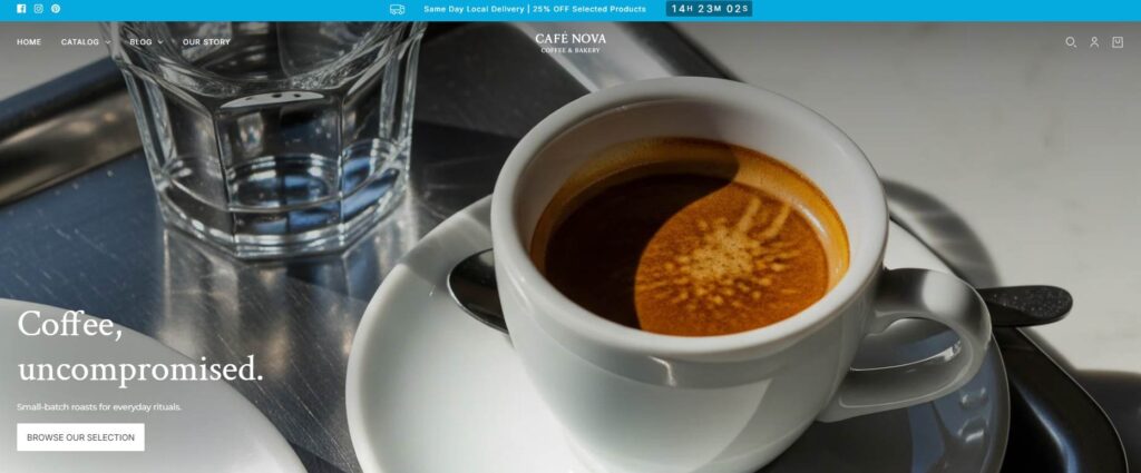 blockshop shopify theme - cafe preset
