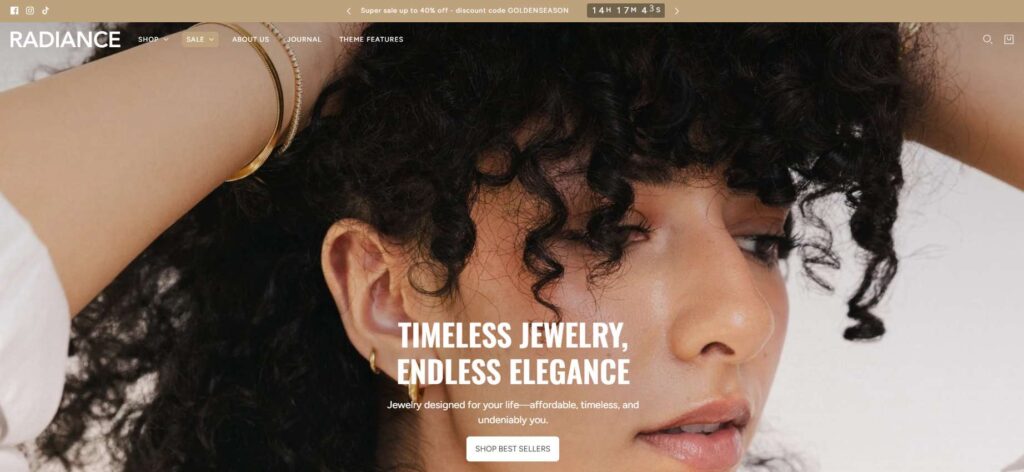 blockshop shopify theme - radiance preset
