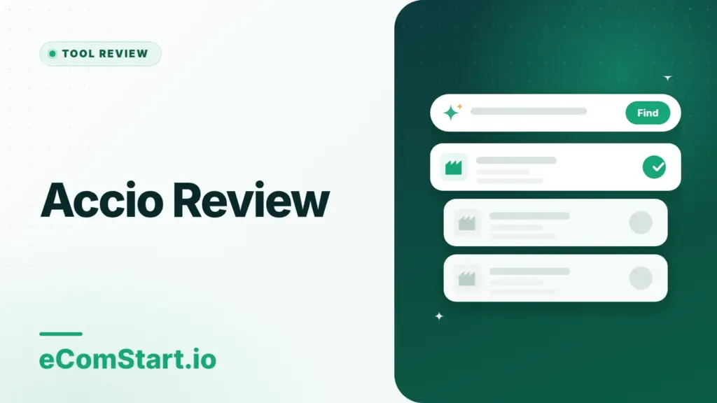 Accio Review. Cover image showing an AI search finding matching suppliers.