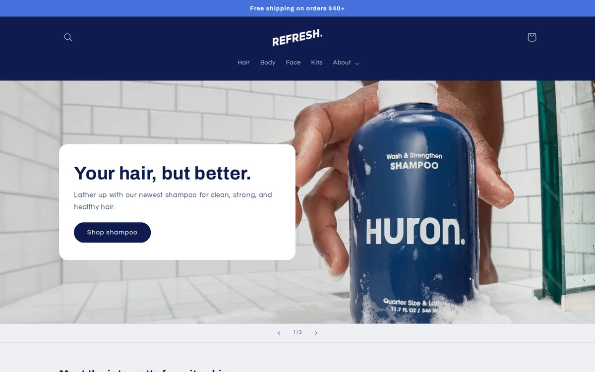 Refresh theme demo store home page